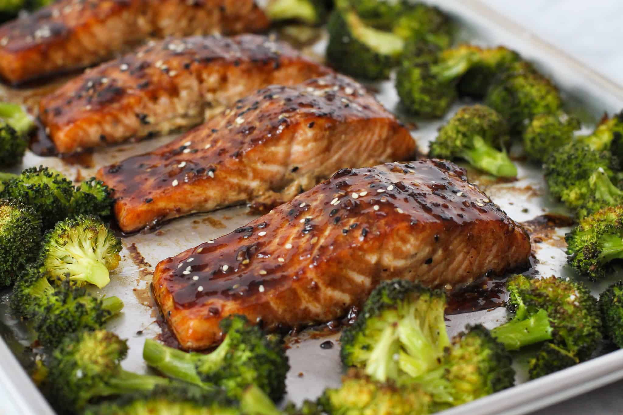 Soy Ginger Glazed Salmon with Broccoli - Dishes With Dad