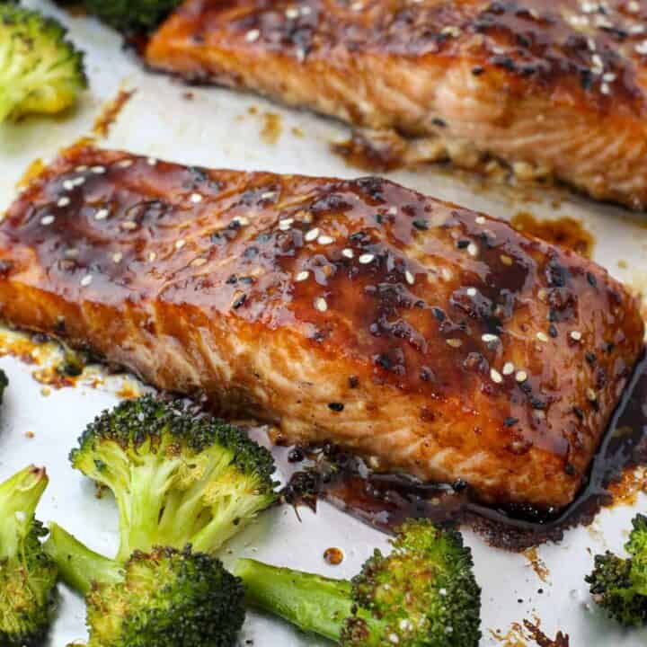 Soy Ginger Glazed Salmon with Broccoli - Dishes With Dad