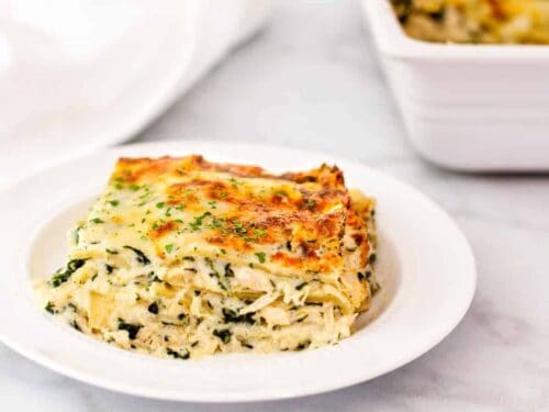 Chicken Lasagna with Spinach - Dishes With Dad