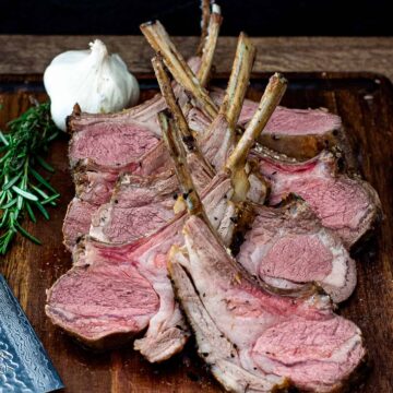 Sliced rack of lamb