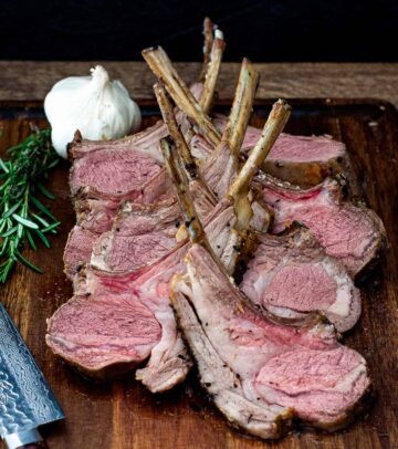 Garlic and Herb Crusted Rack of Lamb - Dishes With Dad