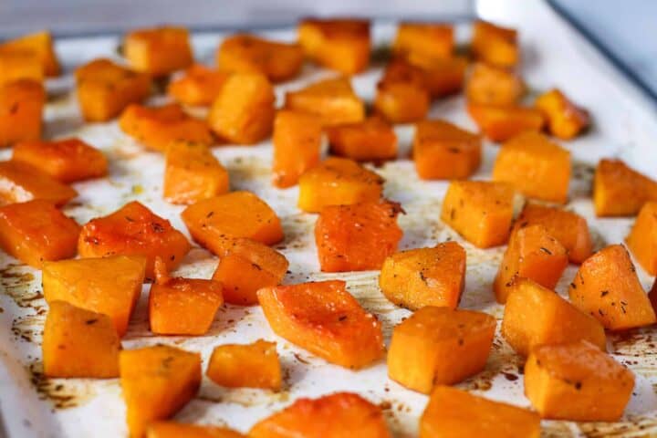 Roasted Butternut Squash on a pan