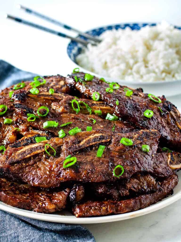 Grilled Korean Short Ribs (Galbi) - Dishes With Dad