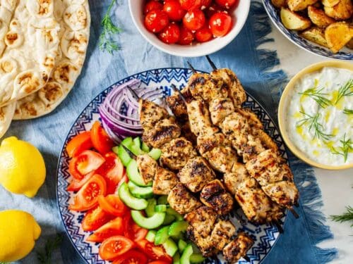 Chicken Souvlaki - Dishes With Dad