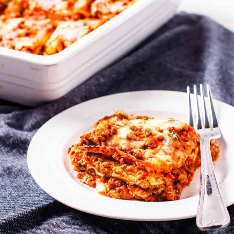 Lasagna with Homemade Noodles - Dishes With Dad