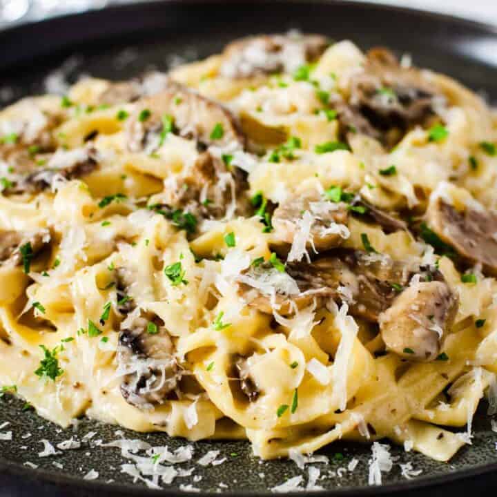 Creamy Mushroom Pasta (Under 30 Minute Meal!) - Dishes With Dad