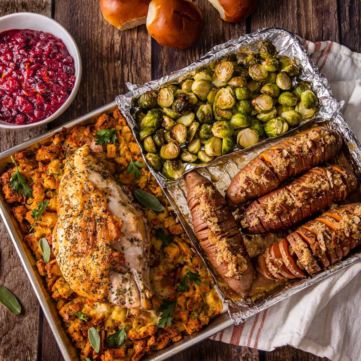 Sheet Pan Thanksgiving Dishes With Dad