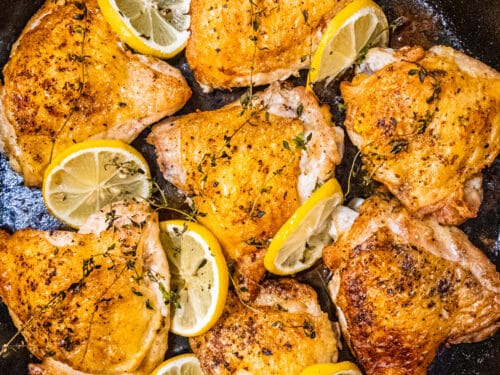 Baked Chicken Thighs With Lemon And Thyme Dishes With Dad