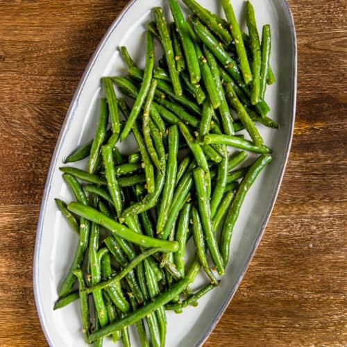 Garlic Butter Green Beans - Dishes With Dad