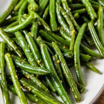 Garlic Butter Green Beans - Dishes With Dad