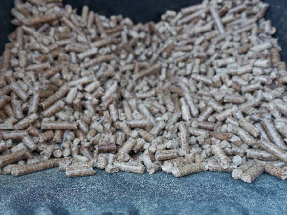 Close up of wood pellets for a pellet smoker.