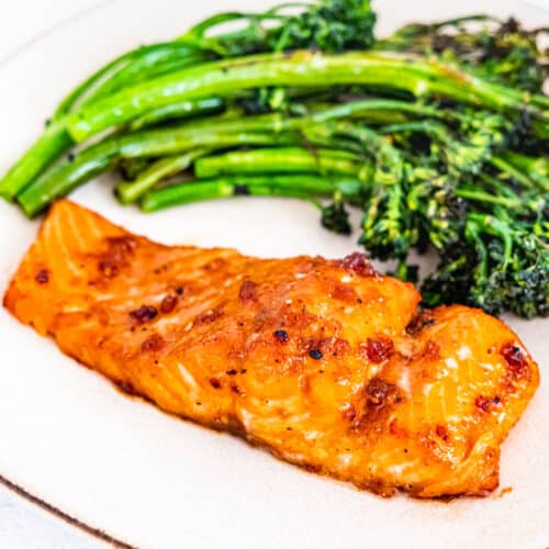 Cedar Plank Salmon with Honey Bourbon Glaze Dishes With Dad