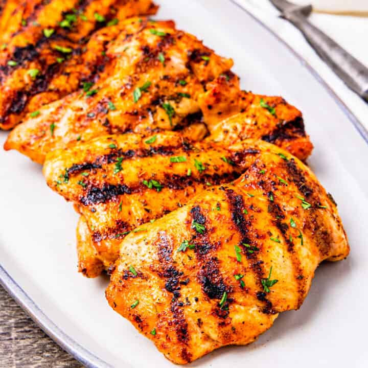 Grilled Boneless Skinless Chicken Thighs - Dishes With Dad