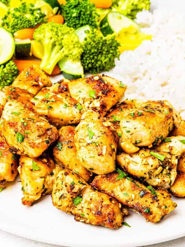 15 Minute Garlic Butter Chicken Bites Dishes With Dad