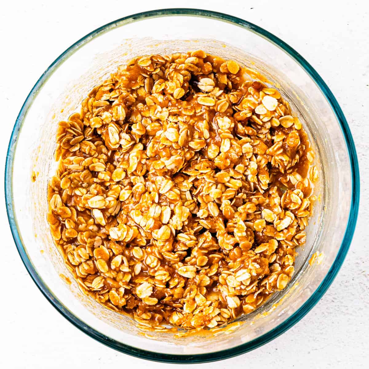 Oat topping mixed together in a small bowl. 